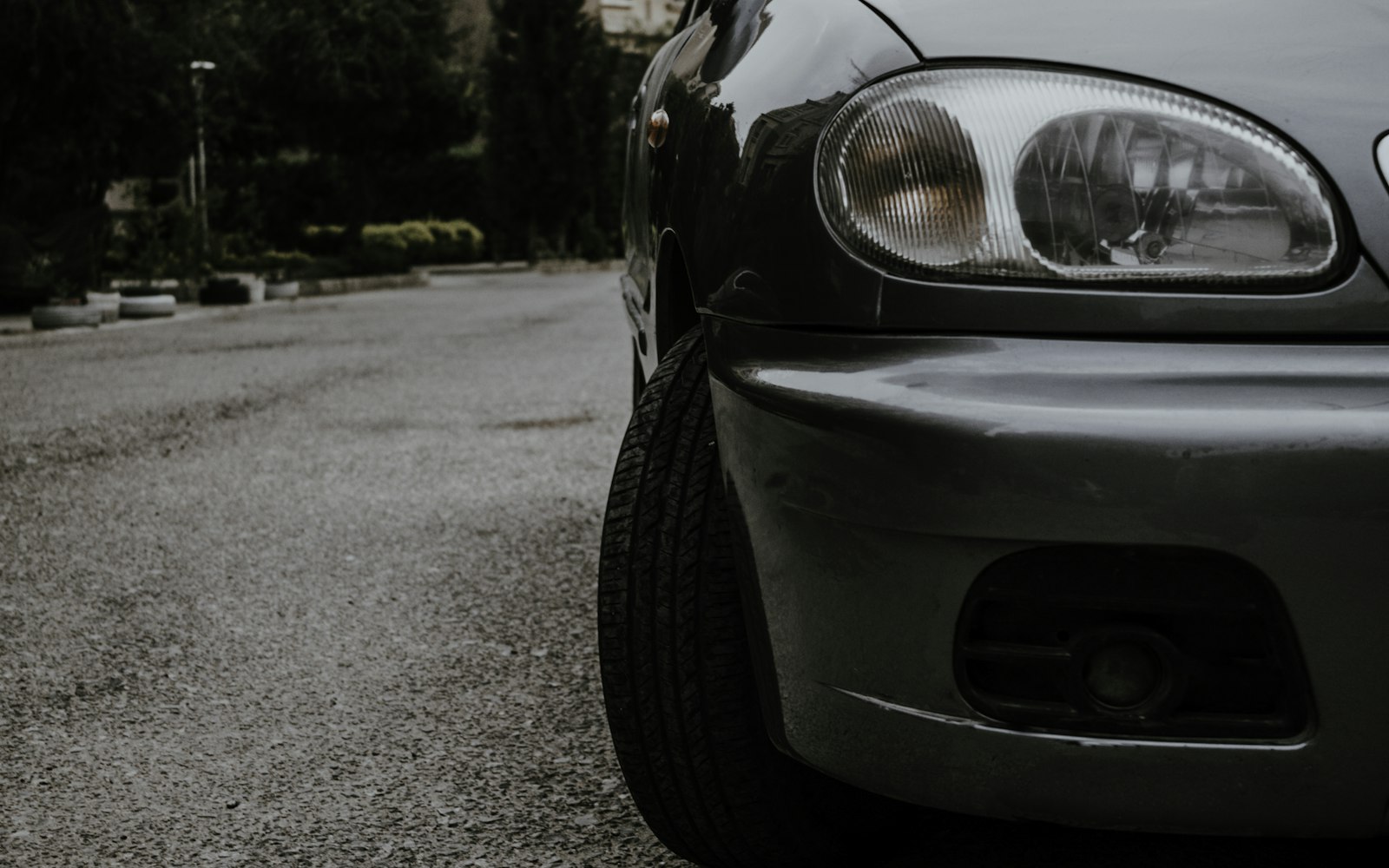 a car parked on the side of the road